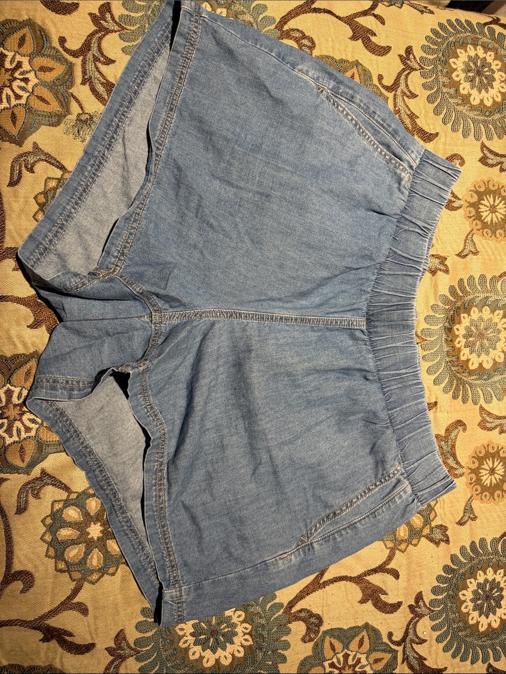 torrid Light Blue Denim-Effect Elastic Waist Jean Shorts